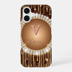 Personalized luxury monogram letter iPhone 16 case