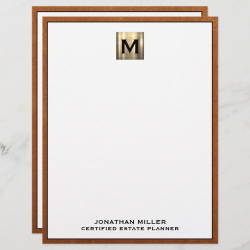 Personalized Luxury Monogram Letterhead Name Title