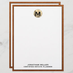 Personalized Luxury Monogram Letterhead Name Title