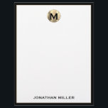 Personalized Luxury Monogram Letterhead with Name<br><div class="desc">Elevate your professional correspondence with our personalized luxury monogram letterhead featuring a stylish design with your name at the bottom. The brushed gold monogram adds a touch of elegance, making a lasting impression on clients and colleagues alike. Our high-quality paper stock and printing process ensure a professional look and feel...</div>