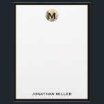 Personalized Luxury Monogram Letterhead with Name<br><div class="desc">Elevate your professional correspondence with our personalized luxury monogram letterhead featuring a stylish design with your name at the bottom. The brushed gold monogram adds a touch of elegance, making a lasting impression on clients and colleagues alike. Our high-quality paper stock and printing process ensure a professional look and feel...</div>