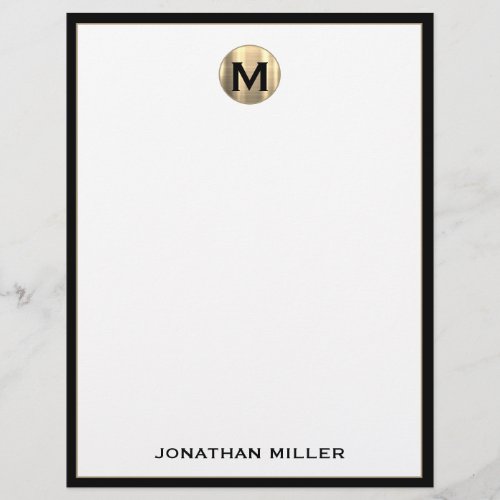 Personalized Luxury Monogram Letterhead with Name