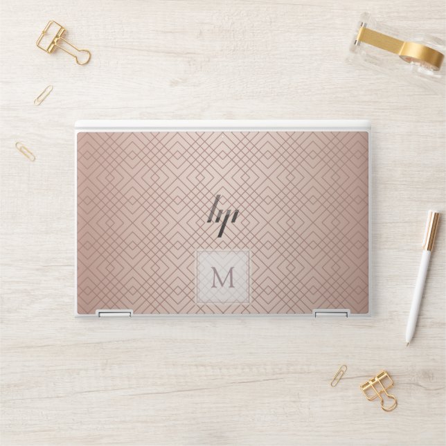 Personalized Luxury pattern Rose Gold HP Laptop Skin (Desk)
