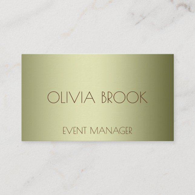 Personalized luxury powder green metallic foil business card (Front)