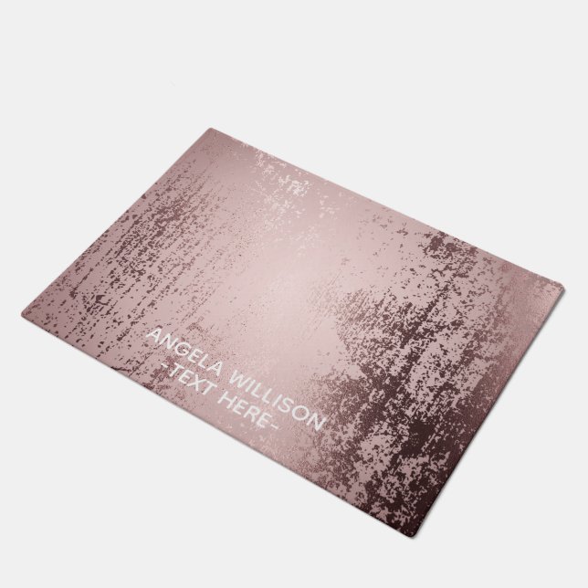 Personalized Luxury rose gold Doormat (Angled)