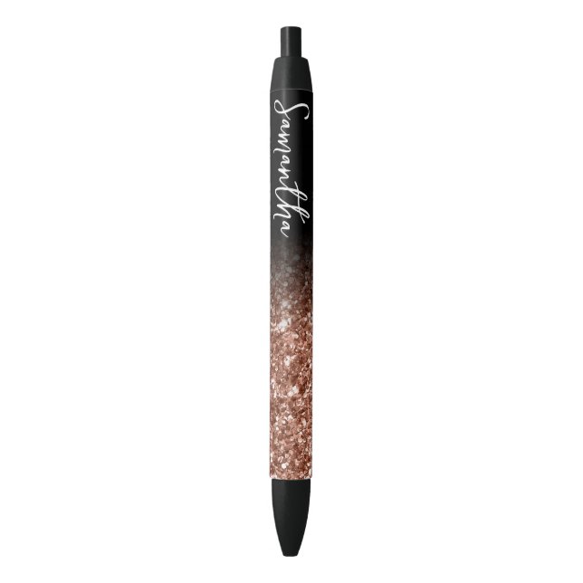 Personalized Luxury Rose Gold Glitter Ombre Pen (Front Vertical)