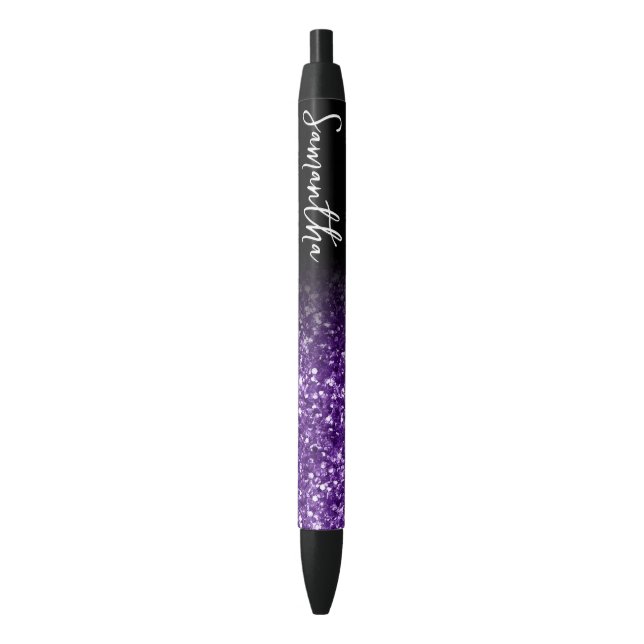 Personalized Luxury Royal Purple Glitter Ombre Pen (Front Vertical)