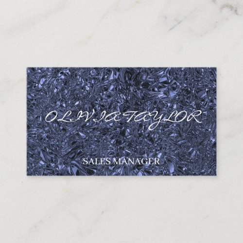 Personalized luxury silver crushed foil business card