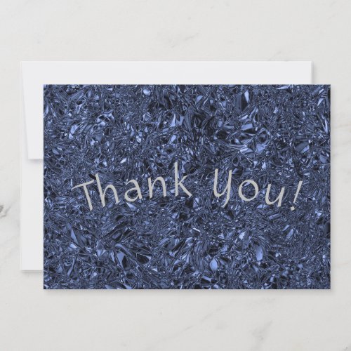 Personalized luxury silver crushed foil thank you card