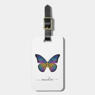 Personalized Luxury Sparkling Glitter Butterfly Luggage Tag