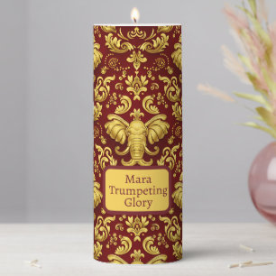 Personalized Luxury: The Custom Label Mara Trumpet Pillar Candle