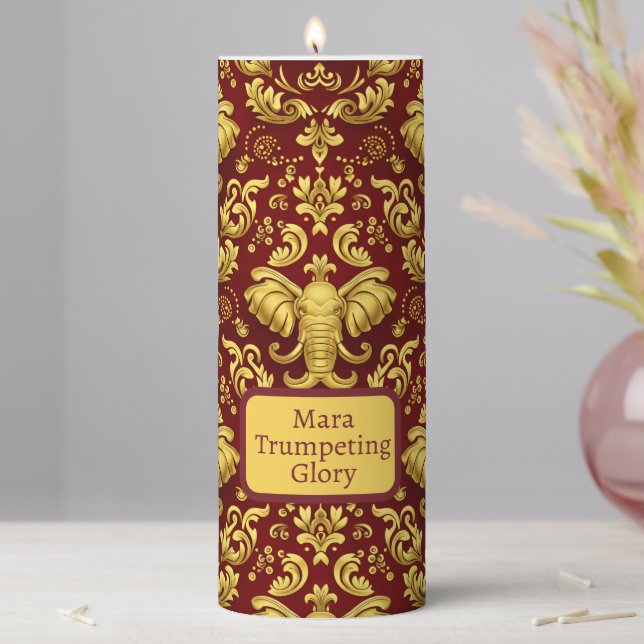 Personalized Luxury: The Custom Label Mara Trumpet Pillar Candle (In Situ)