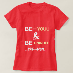 Personalized Luxury Typography Cute Cat Pet Red T-Shirt