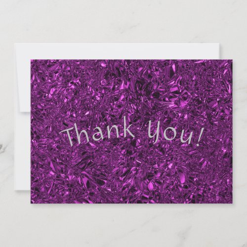 Personalized luxury violet crushed foil thank you card