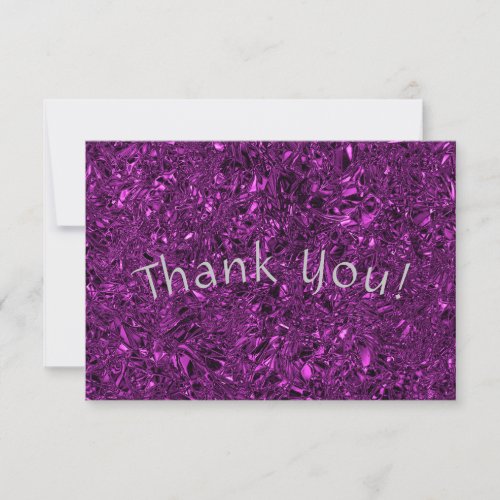 Personalized luxury violet crushed foil thank you card