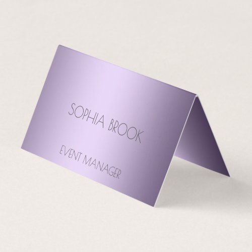 Personalized luxury violet metallic foil business card