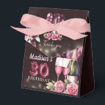Personalized Luxury Wine & Balloons 30th Birthday Favor Boxes<br><div class="desc">Luxury Magenta Wine Adult Birthday design. Matching products can be found in Magenta Wine Adult Birthday collection.</div>