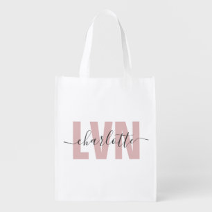 Personalized LVN Licensed Vocational Nurse Chic Grocery Bag