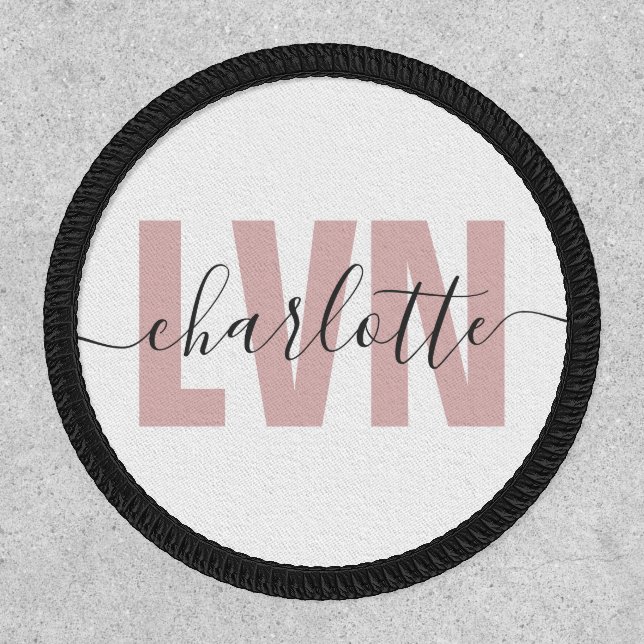 Personalized LVN Licensed Vocational Nurse Chic Patch (Front)