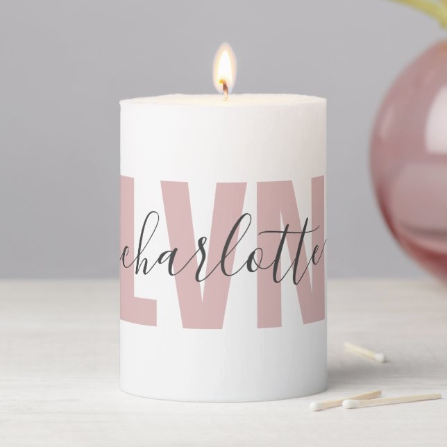 Personalized LVN Licensed Vocational Nurse Chic Pillar Candle (In Situ)
