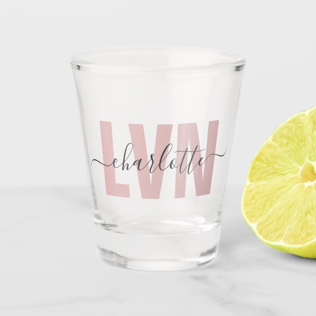 Personalized LVN Licensed Vocational Nurse Chic Shot Glass (Front)