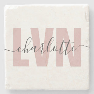 Personalized LVN Licensed Vocational Nurse Chic Stone Coaster