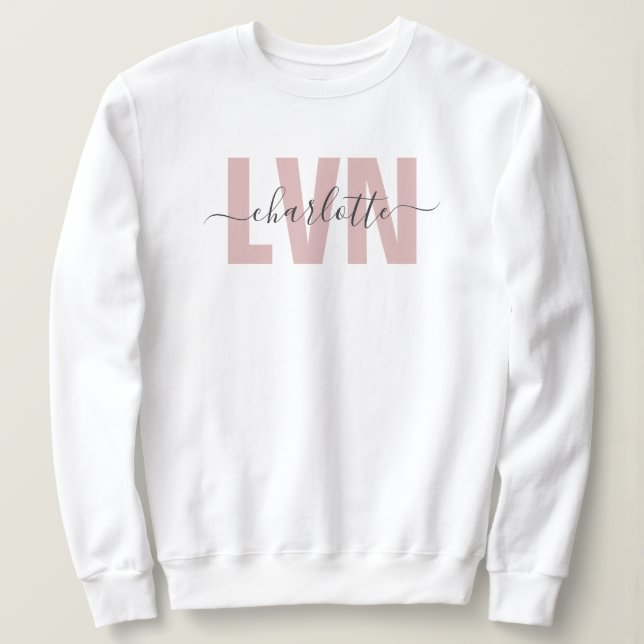 Personalized LVN Licensed Vocational Nurse Chic Sweatshirt (Design Front)