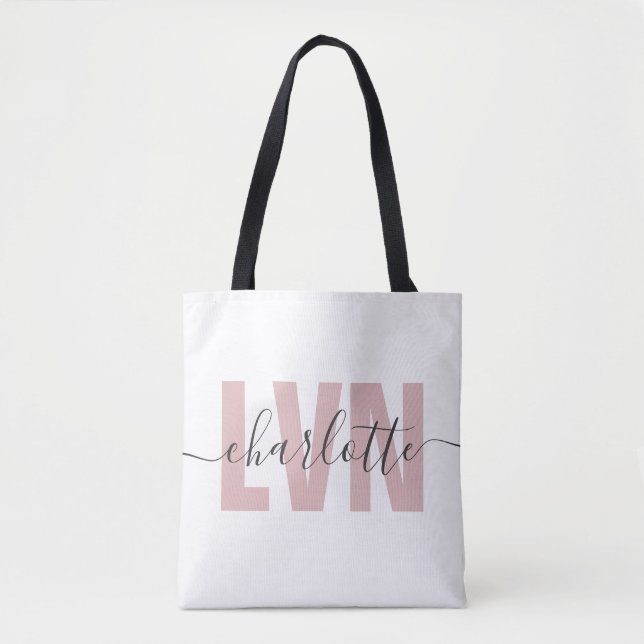 Personalized LVN Licensed Vocational Nurse Chic Tote Bag (Front)
