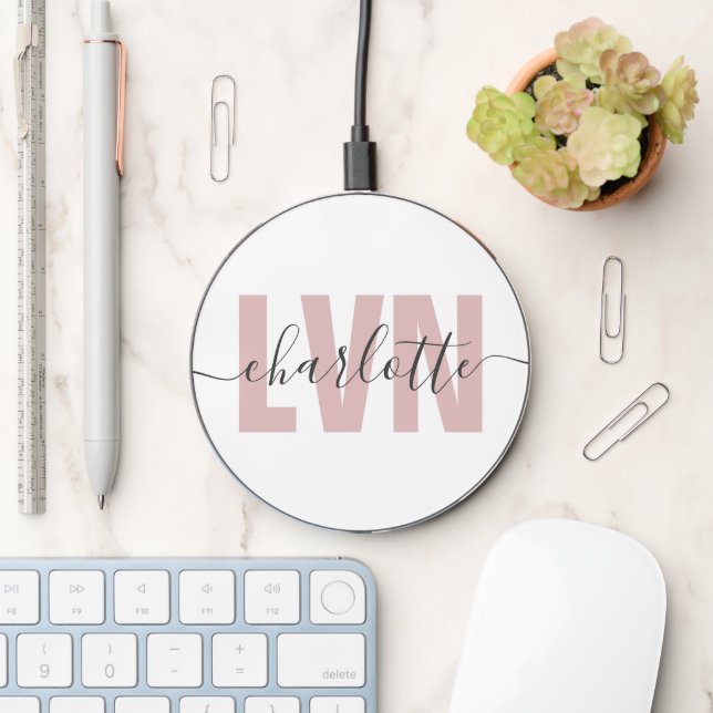 Personalized LVN Licensed Vocational Nurse Chic Wireless Charger (Desk)
