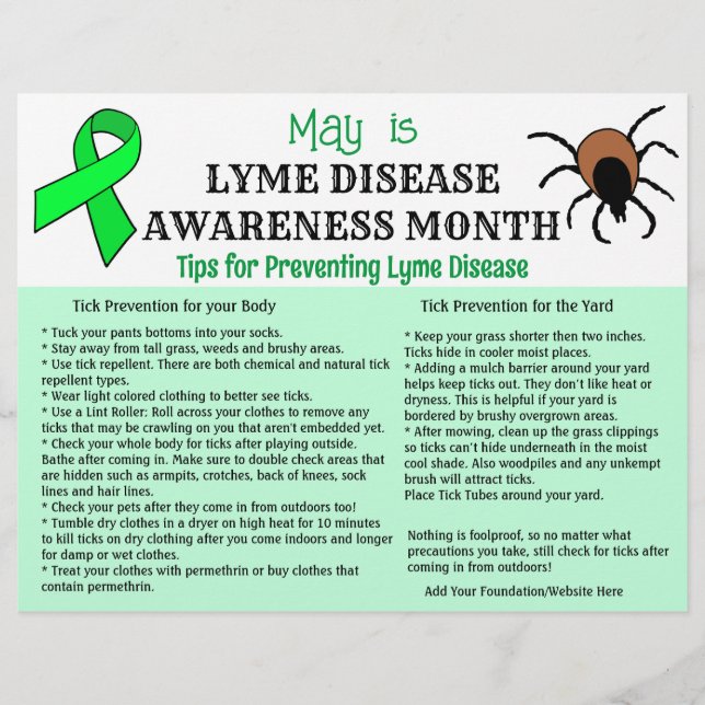 Personalized Lyme Disease Prevention Educational Flyer (Front)