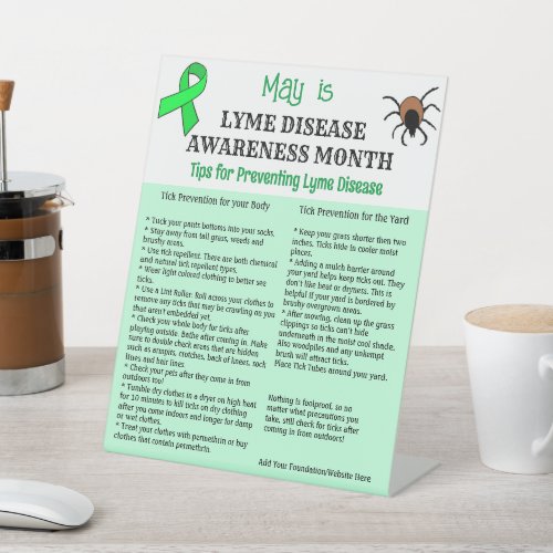 Personalized Lyme Disease Prevention Educational Pedestal Sign