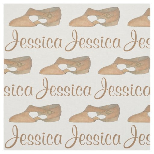 Personalized Lyrical Dancer Tan Dance Class Shoe Fabric