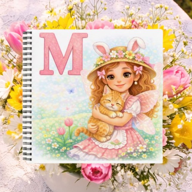 Personalized M Kitten Gift for Girls Notebook (Creator Uploaded)