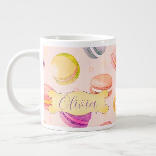 Personalized Macarons Watercolor Mug