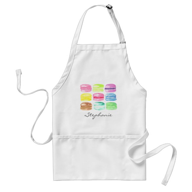 Personalized Macaroon Watercolor Cute Adult Apron