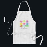 Personalized Macaroon Watercolor Cute Adult Apron<br><div class="desc">Pretty  Hand-painted watercolor  Macroons pattern with a custom template ready for you to personalize your name. Ideal for the passionate baker in your life .</div>