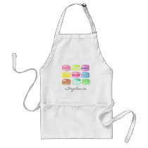 Personalized Macaroon Watercolor Cute Adult Apron Personalized Macaroon Watercolor Cute Adult Apron
