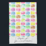Personalized Macaroon Watercolor Cute Kitchen Towel<br><div class="desc">Pretty  Hand-painted watercolor Macaroon pattern with a custom template ready for you to personalize your name. Ideal for the passionate baker in your life.</div>
