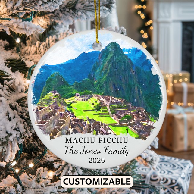 Personalized Machu Picchu, Peru Gift Ceramic Ornament (Creator Uploaded)