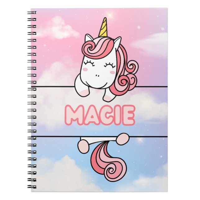 Personalized Macie Unicorn Girlie Notebook (Front)