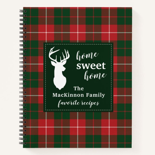 Personalized MacKinnon Tartan Plaid Family Recipe Notebook (Front)