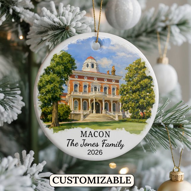 Personalized Macon Ornament, Custom Georgia Ceramic Ornament (Creator Uploaded)