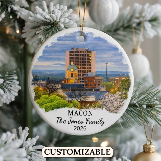 Personalized Macon Ornament, Custom Georgia Ceramic Ornament (Creator Uploaded)