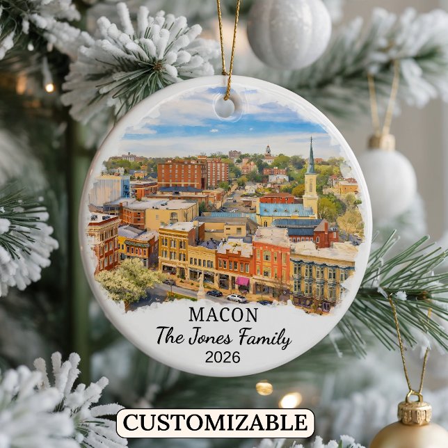 Personalized Macon Ornament, Custom Georgia Ceramic Ornament (Creator Uploaded)