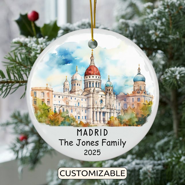 Personalized Madrid Ornament, Spain Ceramic Ornament (Creator Uploaded)