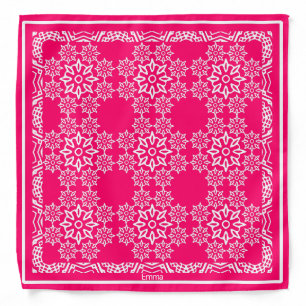 Personalized Magenta And White Bandana