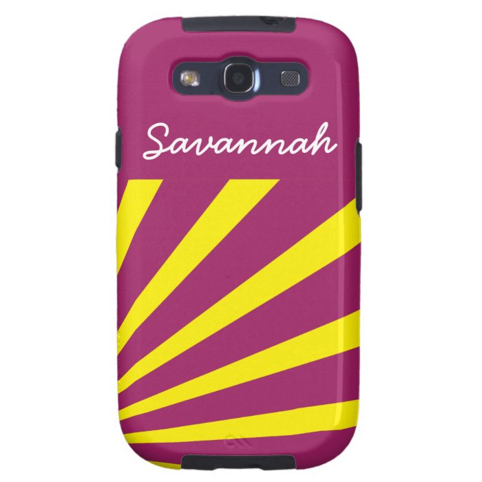 Personalized Magenta Yellow StarBurst Striped Case Galaxy SIII Covers
