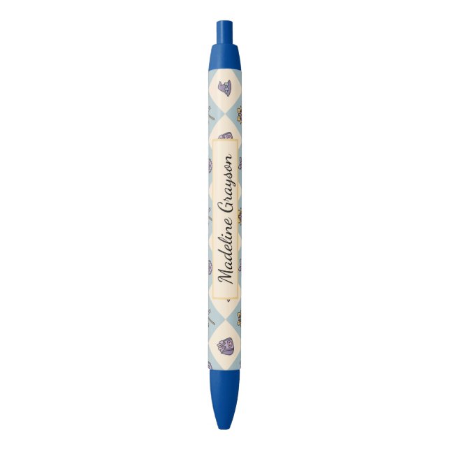 Personalized Magic Academy Wizard School Blue Pen (Front Vertical)