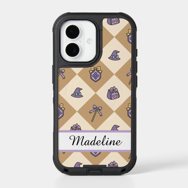 Personalized Magic Academy Wizard School Gold Otterbox iPhone Case (Back)