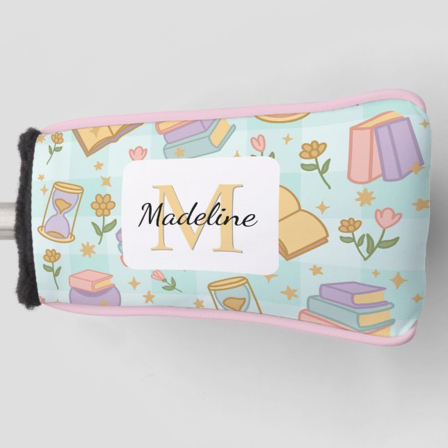 Personalized Magic Books Girl School Mint Green Golf Head Cover (Front)